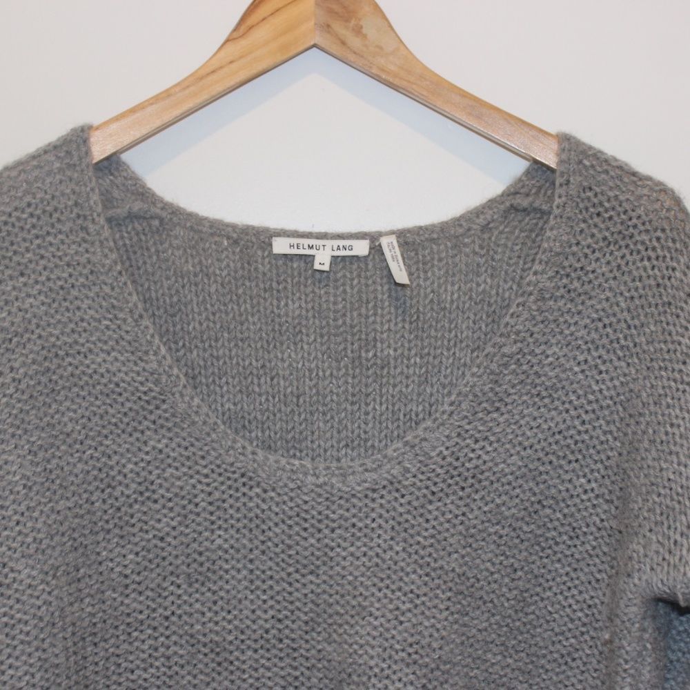 Helmut Lang Wool/Alpaca Gray Sweater Women Size Medium - Picture 4 of 10